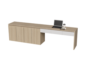 Set di Mobili per Camera <span class=keywords><strong>d</strong></span>'Albergo e Appartamento, Mobile TV All-in-One, Armadio in Legno con Cassetti e Scrivania Combinata - Product Image 1