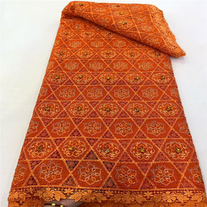 Tessuti in Pizzo con Paillettes e Perline di Alta Qualità Nigeriana, Delicato Pizzo per Abiti <span class=keywords><strong>da</strong></span> <span class=keywords><strong>Sposa</strong></span> e <span class=keywords><strong>da</strong></span> Cerimonia - Product Image 1