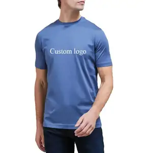 Wholesale supplier mercerized cotton t-shirt blank custom designer fashion round neck double mercerized cotton t shirts for men