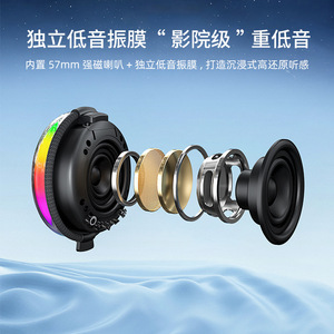 Portable Wireless <b>Bluetooth</b> <b>Speaker</b> With Handle Mini Outdoor Model 2026 Colorful <b>Led</b> Light Rechargeable Battery - Product Image 5