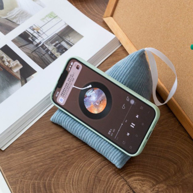 MINI Bean Bag Pillows Phone Holder Soft Fabric Handmade Cell Phone Stand for Desk, Cushion Pad Universal for Table