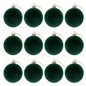 Source Factory <strong>Offers</strong> Ready-stock Plastic Modern Minimalist <strong>Christmas</strong> Flocking Balls; New-style Flocked Ornaments Holiday Balls - Product Image 4