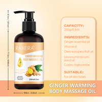 Huile de gingembre de marque privée de massage soins complets de la peau du corps huile corporelle chauffante anti-cellulite au gingembre huile essentielle de massage pour spa