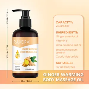 Private Label Ginger Oil Massage Full Body Skin Care Warming Anti-Cellulite Ginger Body Oil Massage Essential Oil For Spa