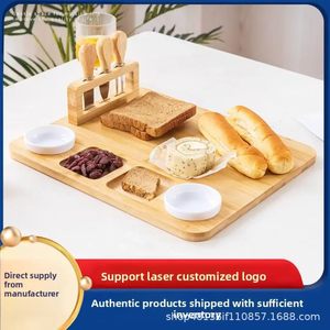 Juego de tablas de queso de bambú Wanchang de 36x21 cm con cuchillos para servir pan, fruta y queso - Product Image 5