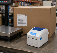 Imprimante d'étiquettes thermiques, imprimante de codes-barres thermique directe, 203 dpi, 118 mm, Bluetooth, USB, pour l'expédition express, le commerce électronique, la vente au détail, l'entrepôt