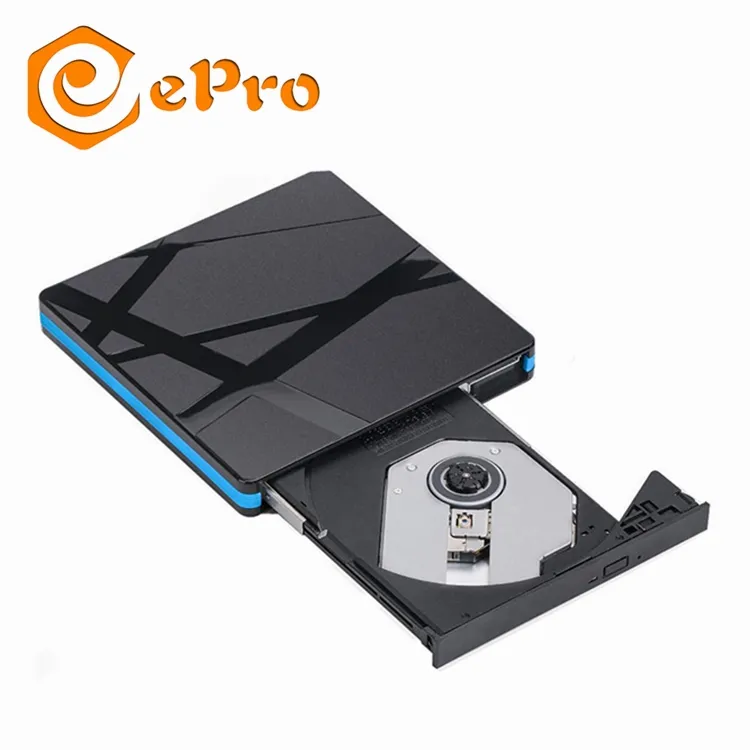 Epro EDD14 Brushed USB3.0 Eksternal DVD RW Drive CD/DVD & Penulis Ulang dengan Sertifikat CE