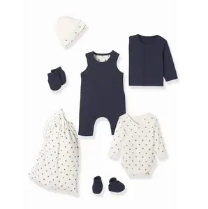 Conjunto de presente para bebês, conjunto de 6 peças de roupas de inverno para bebês recém-nascidos, feito em malha 100% algodão