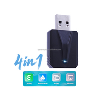 Adaptateur CarPlay sans fil 4 en 1, AirPlay, Miracast, écran partagé, plug and play, connexion rapide, lecteur multimédia automobile, dongle