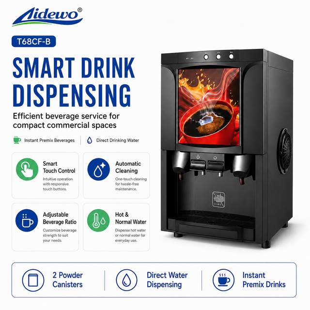 AIDEWO 68CF-B Commercial Grade Countertop Instant Beverage Machine with Hot & Normal Water 1 Year Warranty