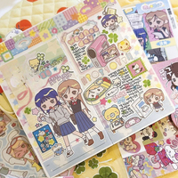 Stiker Buku Harian Gadis Gaya Jepang yang Lucu Instagram Guka Stiker Kreatif DIY