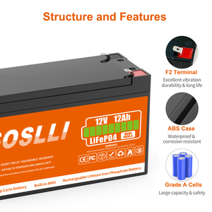 小型12Vリチウム電池12V 12Ahバッテリーバッテリー電池リチウム12V 12Ah交換鉛電池12V 12Ah Lifepo4バッテリー - Product Image 3