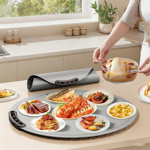 Bandeja de calentamiento eléctrico de silicona con calefacción, alfombrilla para calentar alimentos, platos calientes enrollables para Buffet, almohadilla térmica para fiestas, viajes en casa - Product Image 1