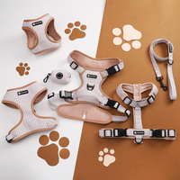 Conjunto de Arnés para Perro en Forma de Y de Algodón a Rayas con Logotipo Personalizado, Correa para Perro Ajustable, Conjunto para Pasear Mascotas, Arnés de Entrenamiento Antitirones para Perro