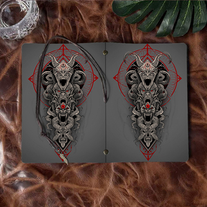 A6 Journal Thanksgiving cadeau pour dans les lois de documenter les traditions familiales avec des têtes démoniaques serpents et symboles imprimés sur le - Product Image 6