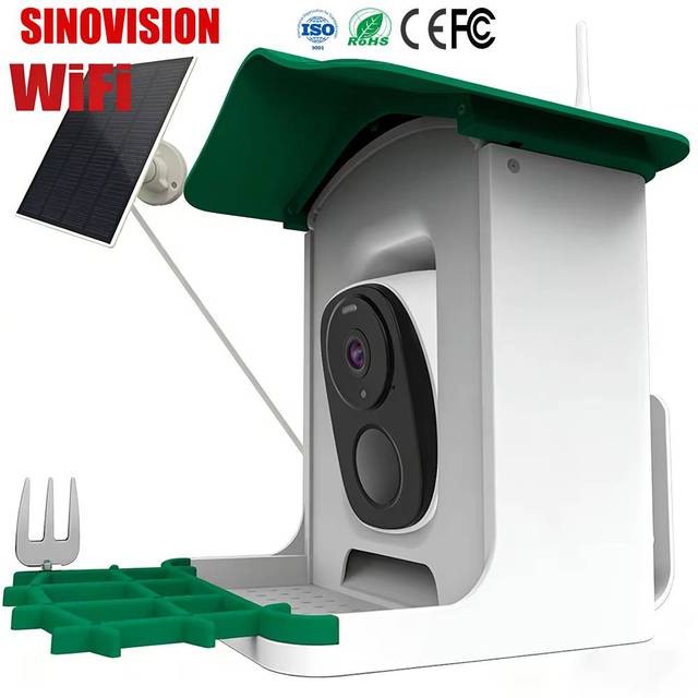 Low Price Wholesale Smart Bird Feeder Camera Solar WiFi 3MP AI Bird Identification Night Vision PIR Motion Alarm Memory Card for