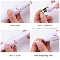 Kit de perceuse à ongles portable avec 5 embouts de ponçage, outil professionnel de manucure et pédicure pour le nail art