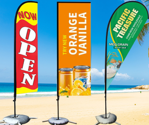 Tuoye Chất Lượng Tốt Giá Tốt Nhất Ngoài Trời Rung Kỹ Thuật Số In Ấn Quảng Cáo Bãi Biển Cờ Khuyến Mãi Giọt Nước Lá Cờ - Product Image 3