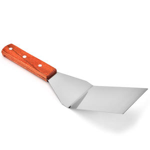 Espátula pesada <span class=keywords><strong>para</strong></span> plancha, accesorios <span class=keywords><strong>con</strong></span> mango de madera, espátula de acero inoxidable y raspador de plancha <span class=keywords><strong>para</strong></span> parrilla plana de hierro fundido <span class=keywords><strong>para</strong></span> barbacoa - Product Image 6
