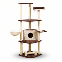 Arbre à chat moderne et écologique en velours avec poteaux à gratter en sisal, structure multi-niveaux en peluche pour salon domestique