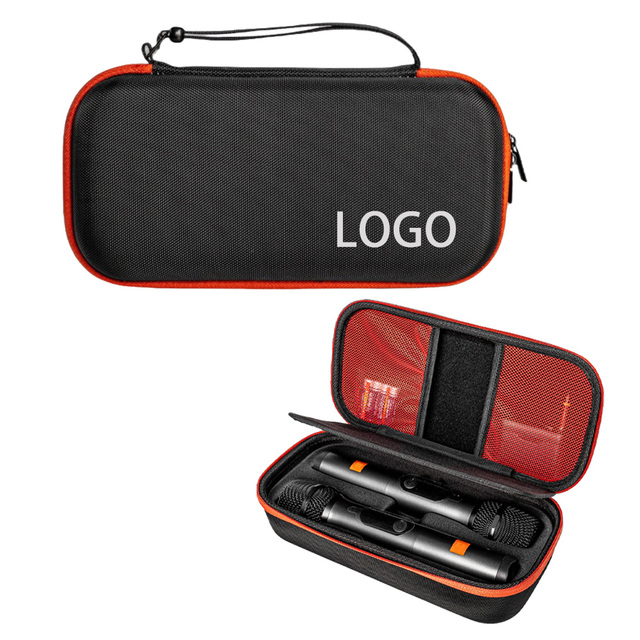 Customized Logo Portable Travel EVA Wireless Microphone Box Foam Shock Proof Waterproof Lightweight Large Capacity Durable