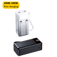 Batterie externe à charge rapide 30000mAh 40000mAh 50000mAh, chargeur portable familial 20W 22.5W pour extérieur, LED double USB PVC