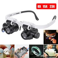 8X 15X 23X Head Mounted Glasses High Magnification Mechanical Clock Repair Carve Antique Jewelry Appraisal 9892H1
