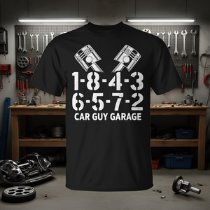 Camiseta V8 Firing Order 1-8-4-3-6-5-7-2 Car Guy Garage - Product Image 3