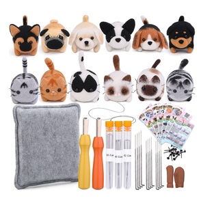 Kit de Démarrage pour Feutrage à l'Aiguille DIY pour la Décoration Intérieure, Pièces de Laine et Technique de Point de Croix Animal pour Cadeaux d'Anniversaire et Fabrication de Poupées - Product Image 1
