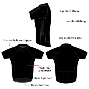 Maillots de cyclisme en maille de polyester recyclé, nouvelle conception, respirants, écologiques, à manches longues, séchage rapide, extensibles, pour la descente - Product Image 5