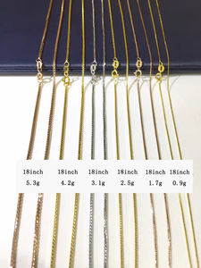 Nuevo diseño delgado 18 pulgadas au750 joyería 18K collar <span class=keywords><strong>de</strong></span> <span class=keywords><strong>oro</strong></span> para la fabricación <span class=keywords><strong>de</strong></span> joyas caja <span class=keywords><strong>cadena</strong></span> 18 quilates <span class=keywords><strong>de</strong></span> <span class=keywords><strong>oro</strong></span> para bebés niñas - Product Image 6