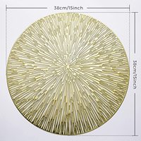 Sets de 6 dessous-de-plat ronds Tabletex or et argent pour table à manger, en plastique métallisé, antidérapants et lavables