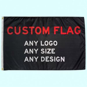 Vente en gros usine – Drapeaux et bannières personnalisés en polyester 100D (90x150cm, 3x5ft) avec logo imprimé, style fanion en tissu - Product Image 2