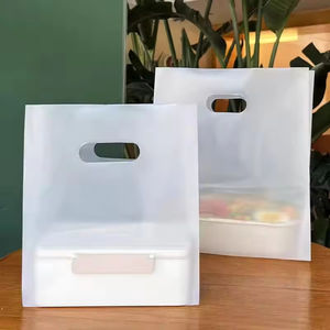 Nouveau produit : Sacs de courses en plastique transparent givré, sacs à pain en plastique, sacs en plastique durables avec poignée - Product Image 5