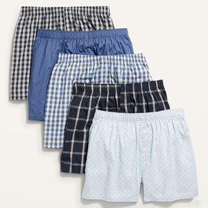 Sous-vêtements pour hommes en coton 100% en gros, confortables, taille mi-haute, légers, respirants, boxers - Product Image 1