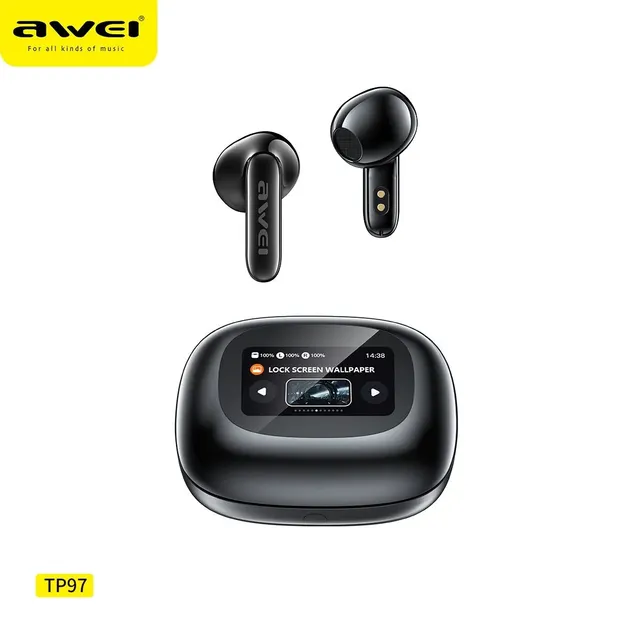 Awei Original LED TWS In-Ear Earbuds with JL Chipset True Wireless Stereo Waterproof Touch Control & Noise Cancellation