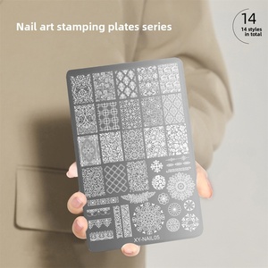 Best Selling Stainless Steel <strong>Nail</strong> Art Stamping Plates Featuring Lace Butterfly Floral Herringbone Patterns <strong>Nail</strong> <strong>Transfer</strong> - Product Image 3