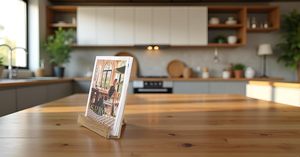 Support de présentation de <span class=keywords><strong>livre</strong></span> de recettes en bois décoratif, pour comptoir de <span class=keywords><strong>cuisine</strong></span>, fait main, style rustique campagnard, pliable, marron - Product Image 4