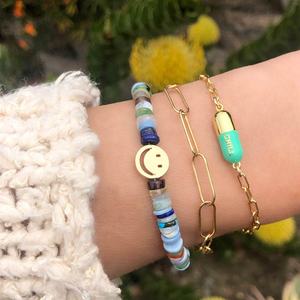 สร้อยข้อมือทองเค18K เคลือบสีเงินสีเขียวขุ่นสีแดงสีเขียวมรกตสีเขียว925 - Product Image 3