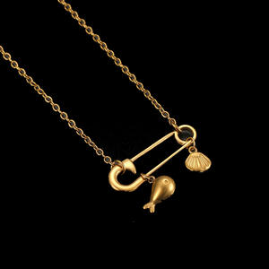 Kalung Liontin Perhiasan Fashion Berkualitas Tinggi Model Kupu-kupu Pin Baja Anti Karat Hongtong B1-399 Terbaru - Product Image 5