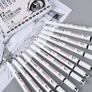 Di alta qualità impermeabile <span class=keywords><strong>12</strong></span> linee di punta Set artista penna G-0990T penna da disegno - Product Image 2