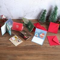 Tarjeta de vacaciones reciclada personalizable Mensaje de dibujos animados lindo creativo tarjeta de felicitación de Navidad bendición de Año Nuevo tarjeta de agradecimiento de lujo