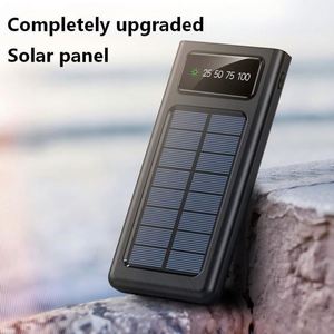 LED <b>Display</b> 4 Built-in <b>Cables</b> Custom Logo Solar Power Bank Outdoor High Capacity Portable Charger - Product Image 4