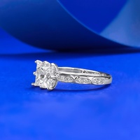 S925 argent bijoux fins 6*6mm blanc princesse coupe européenne américaine à la mode quotidienne mode carré anneau cadeau parfait pour coeur
