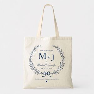 Sac fourre-tout en toile de coton personnalisé pour les cadeaux de bienvenue de mariage et les cadeaux pour les invités - Product Image 3