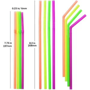 Pailles Plastique Milkshake Stro Pp Telescopische Plastic Stro Buigbare Eco Vriendelijke Flexibele Sap Rietjes