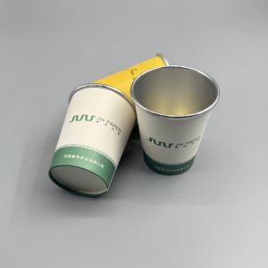 Vaso de papel recubierto de PE PLA de grado alimenticio, con lámina dorada o plateada, desechable, con logo personalizado, para bebidas frías o calientes para llevar. - Product Image 5
