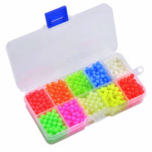 Perles de pêche lumineuses en plastique, 1000 pièces, assortiment de perles d'oeufs rondes lumineuses, outils de pêche pour les leaders de plates-formes - Product Image 1