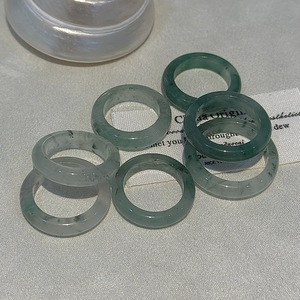 African Emerald <b>Ring</b> Simple Cool Design New Chinese Style Stackable <b>Plain</b> <b>Ring</b> Loach Back Jewelry Set - Product Image 5