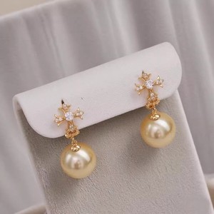 Accessoires en perles DIY, clous d'oreille en argent S925 avec perles rondes de 9 à 13 mm, support vide pour boucles d'oreilles tendance pour femmes, modèle 22659DIY - Product Image 3